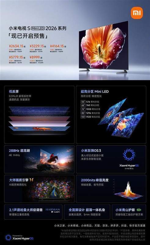  Mini LED技术突破：小米S系列2026如何重新定义客厅画质标准 家电市场